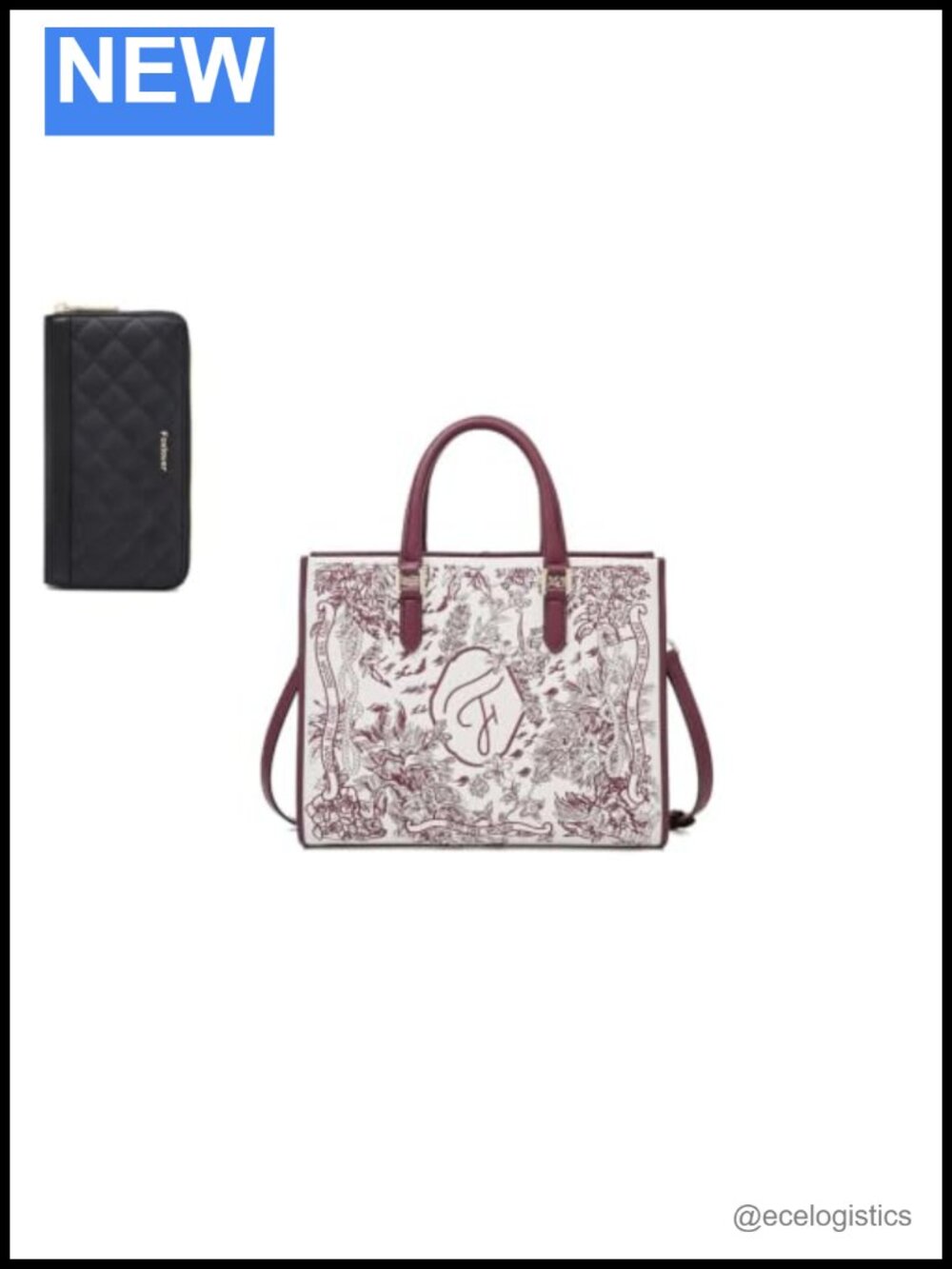 Medium Tote Bag for Women with Leather Wallet Set